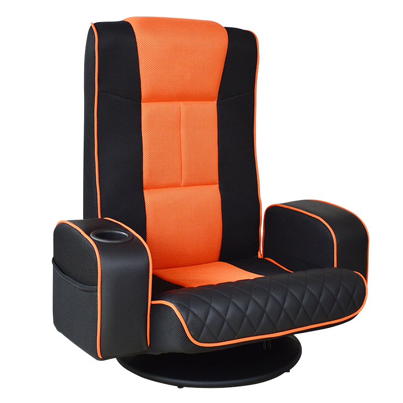 Justerbar mesh Pu gulv spillestol med kopholder (S-0107b)