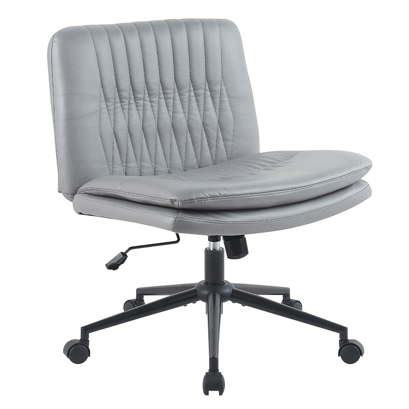 Grey Stof Armless Wide Home Office Stol (X-5128)