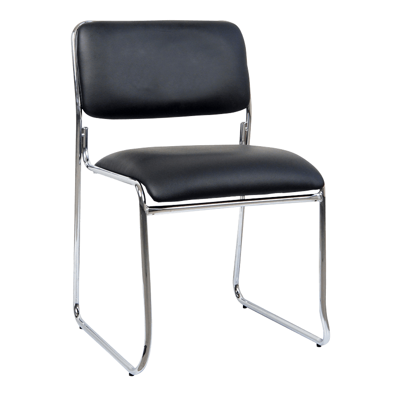 Simpelt lædersæde med lavt ryg til reception (Y-1834)