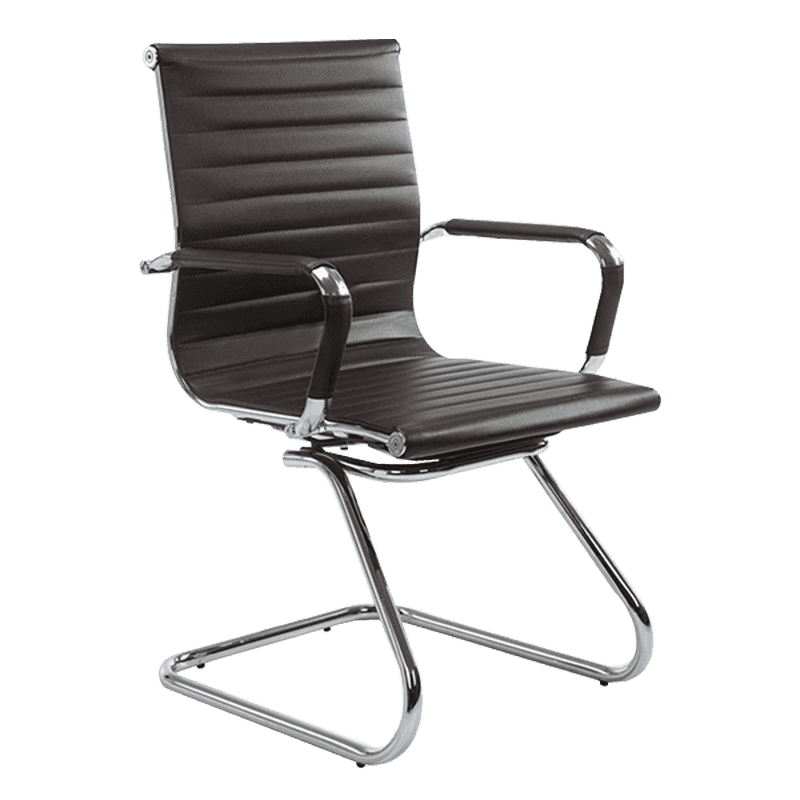 Brun Modern Mid-Back Læder Konferencestol (Y-1846C)