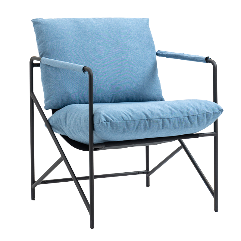 Beige metalstel polstret fritidsstol (Y-C37)