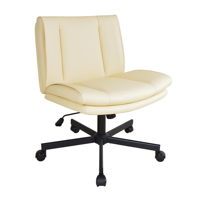 Midt bagpå PU armløs bred polstret fritidshjemmekontorstol (X-5146)