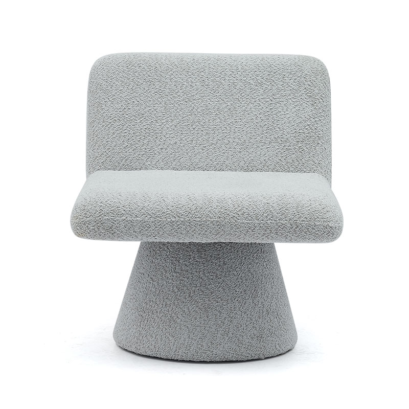 Moderne Grå Polstret Drejelig Lounge Accent Stol Stof Stue Enkelt Sofastol (GY-642)