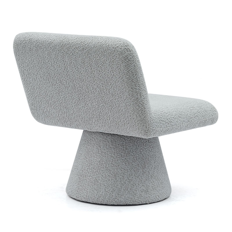 Moderne Grå Polstret Drejelig Lounge Accent Stol Stof Stue Enkelt Sofastol (GY-642)