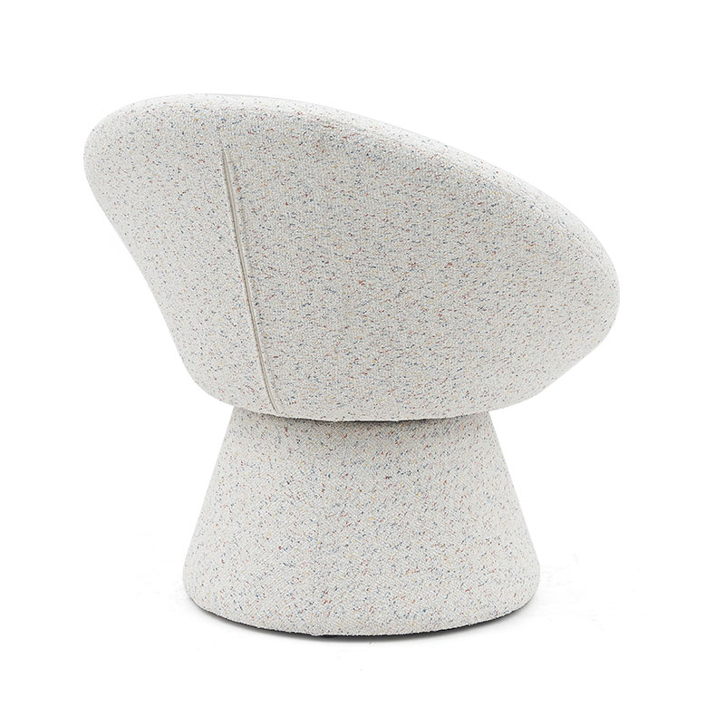 Nordisk hvidt stof doven rund form Stuestol Enkeltsædet sofa Accent loungestole med ryglæn (GY-645)