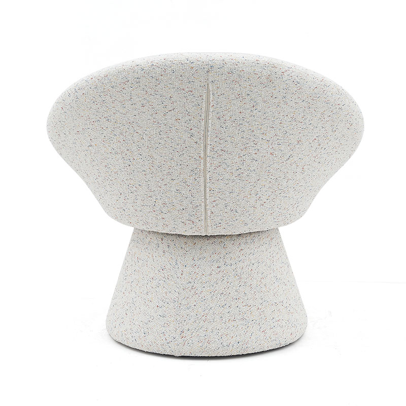 Nordisk hvidt stof doven rund form Stuestol Enkeltsædet sofa Accent loungestole med ryglæn (GY-645)