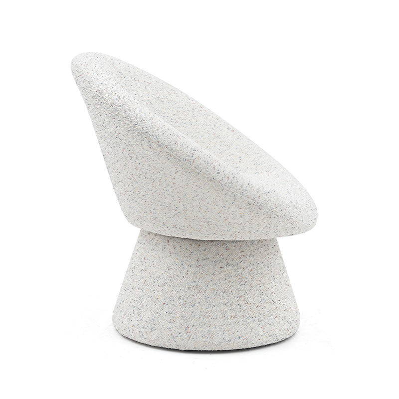 Nordisk hvidt stof doven rund form Stuestol Enkeltsædet sofa Accent loungestole med ryglæn (GY-645)