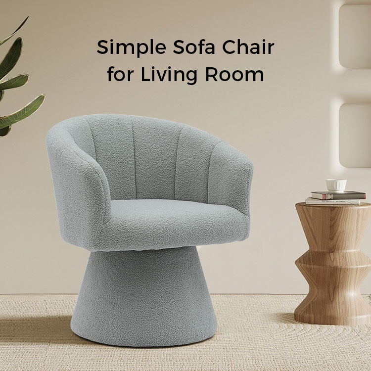 Grå indendørs fritidsstil Komfortabel tyk sædehynde Drejelig Hotel Accent Chaiselongstol Lænestol til stuen(GY-646)