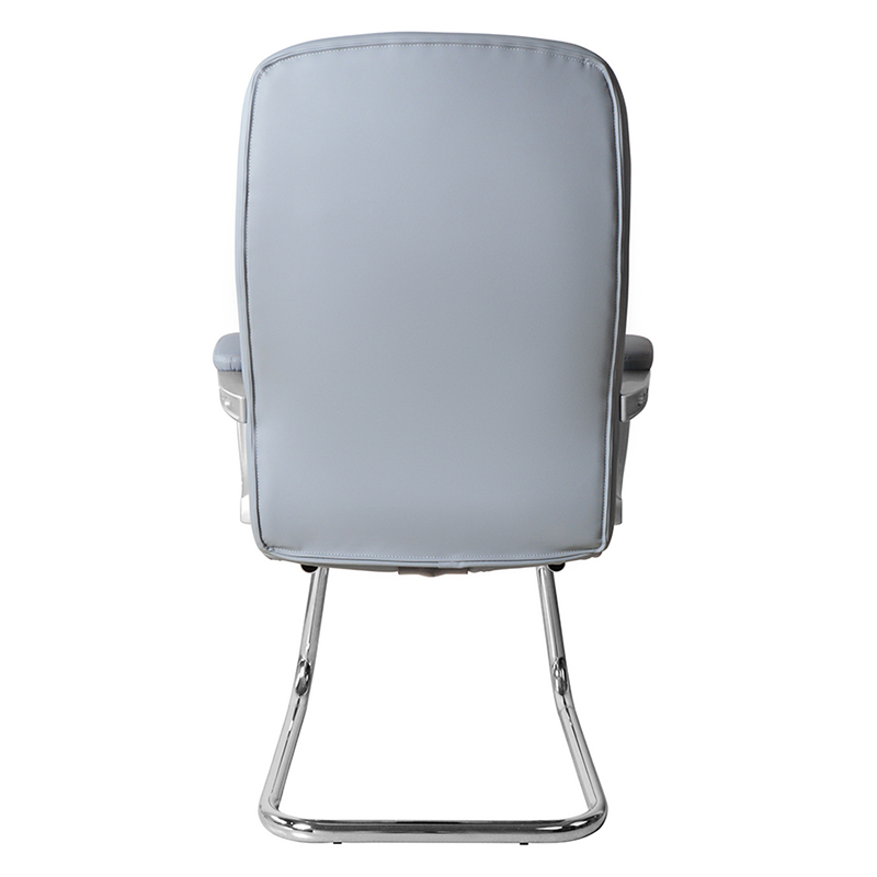 Moderne højrygget læderkonferencestol med fast krombund (M-6124)