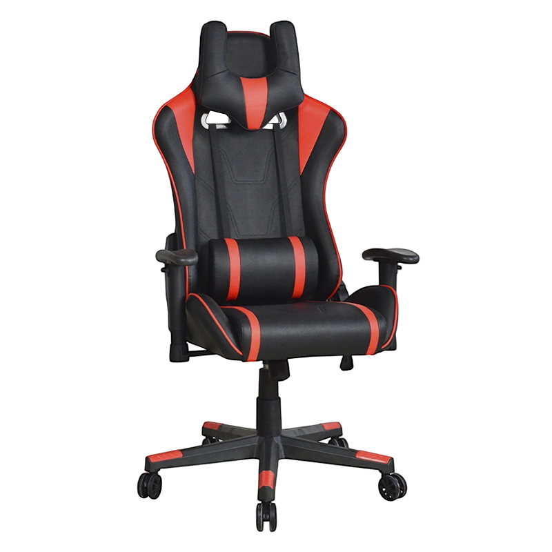 Høj ryg 2D armlæn Justerbar Lift Nylon Base Gaming Chair T-7118