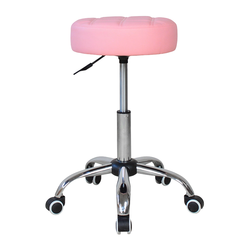 Drejelige runde salonstole i læder (GY-1007)