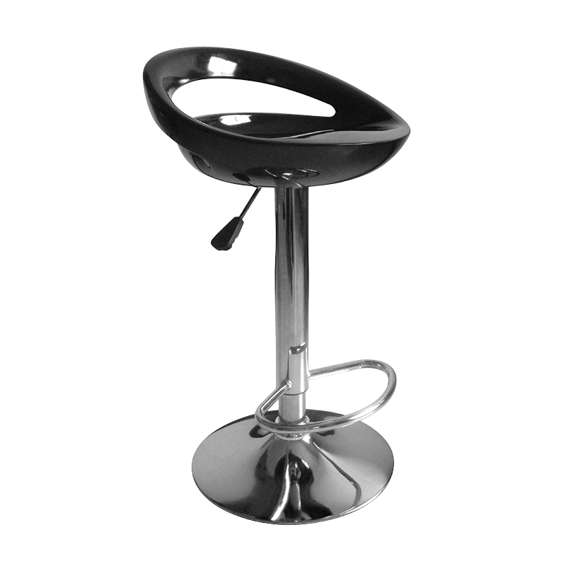 Sort ABS-plast, svingbar barstol med lav ryg (GY-914)